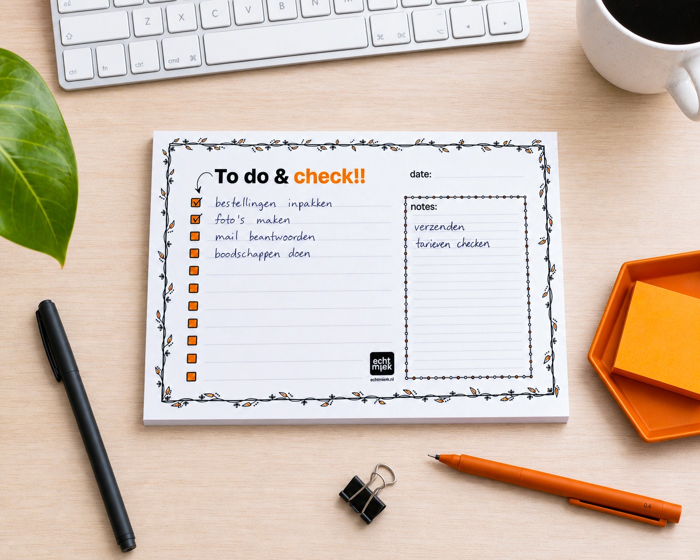 To do en check notitieblok